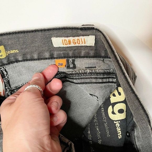 Tag Jeans SZ 26 Stretch Gray #6011 Stone Wash Mid Rise Straight Capsule Wardrobe - Picture 6 of 11